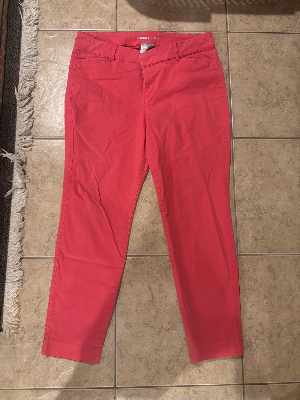 Old Navy Women's Coral-Pink Cropped Straight Jeans